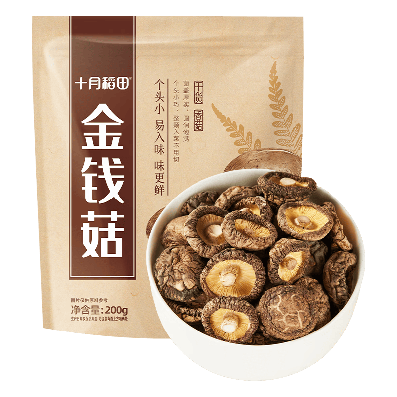 十月稻田 金钱菇 200g 干香菇