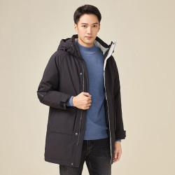 千仞岗 反季清仓！加厚羽绒服男士中长款防寒服保暖外套商务休闲夹克