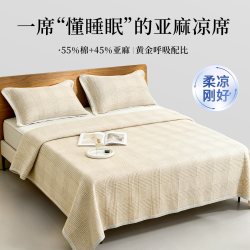 天竺良品 S型黄麻床垫 丝绸凉席 2.0*2.2m 格调咖