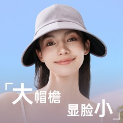 MISSWISS 渔夫帽丝绒黑胶防晒帽户外防紫外线遮阳帽X