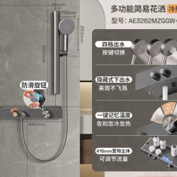 箭牌 两功能简易淋浴花洒 无极升降+42厘米置物主体+可调节水量