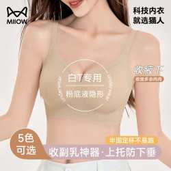 猫人 粉底液内衣女士聚拢防下垂上托文粉底液内衣女小胸显大