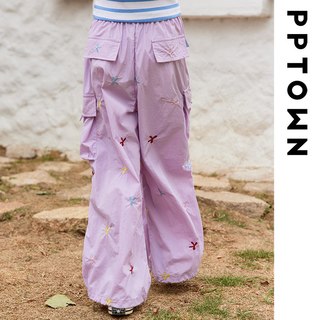 PPTOWN 巴巴小镇 防泼水速干 儿童工装长裤