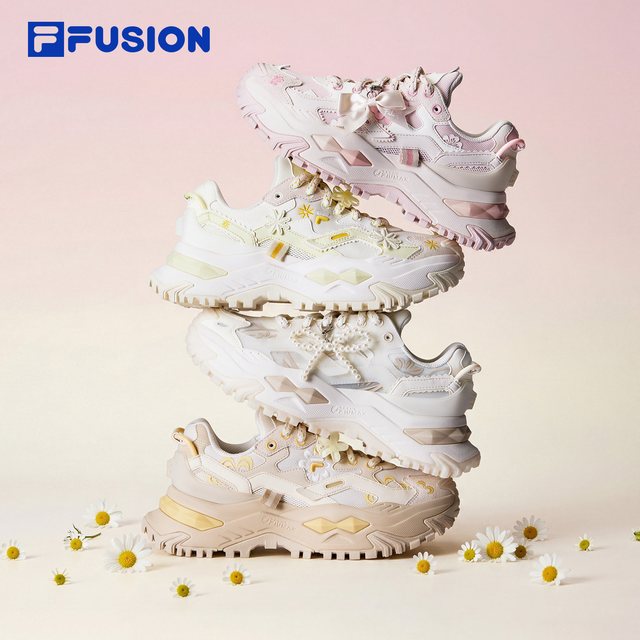 FILA FUSION 硬糖绽放|FILA FUSION斐乐女鞋老爹鞋夏季新款厚底增高休闲运动鞋