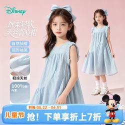 迪士尼 【米妮天丝连衣裙】夏新款女童轻薄透气背心裙公主裙休闲百搭长裙