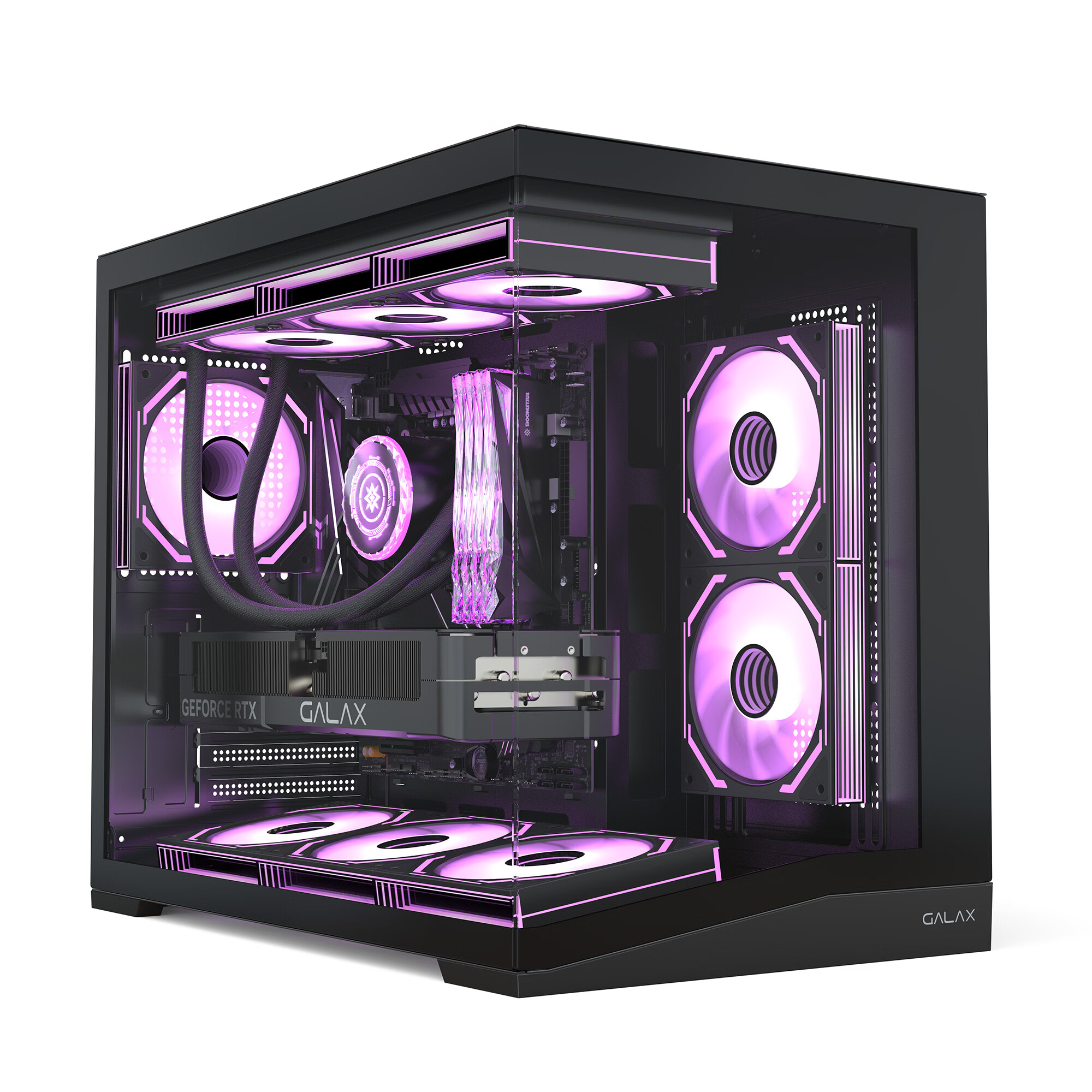  GALAX/影驰 全景海景房 电脑主机箱 沐光360-MX黑（M-ATX）