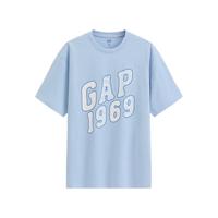 Gap 868289 纯棉宽松圆领短袖T恤 蓝色 M