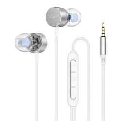KERZY 有线耳机3.5毫米HiFi音质音乐耳机入耳式线控听声辨位游戏耳机适用于手机平板 白色 1米2