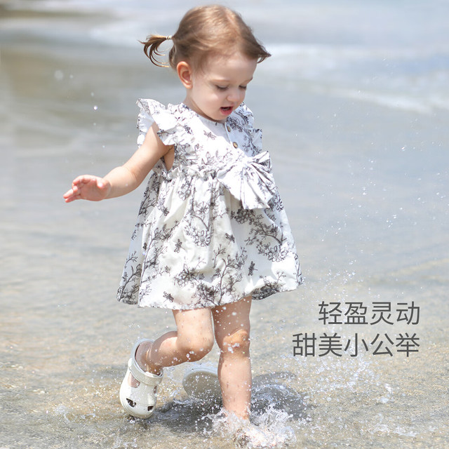 巴厘小猪 女童无袖亚麻连衣裙（多款任选）