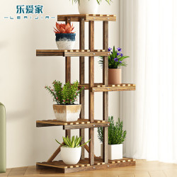 乐爱家 松木花架展示架家用室内外客厅阳台多肉植物现代简约置物架摆架