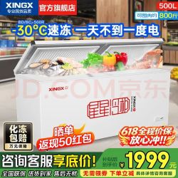 星星 冰柜商用500升大容量全冷冻 商用冰柜500R