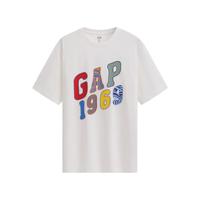 Gap 868289 纯棉宽松圆领短袖T恤 白色 M