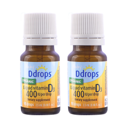 Ddrops 滴卓思婴儿d3滴剂 维生素d3婴儿  低敏d3 0-1岁 婴儿D3滴剂 2.5ml*2瓶