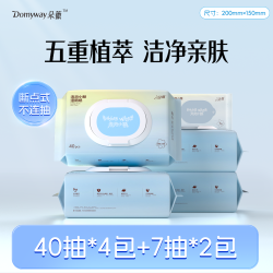 朵薇 Duowei 朵薇 泡泡小鲸湿厕纸 40片*4包+7片*2包