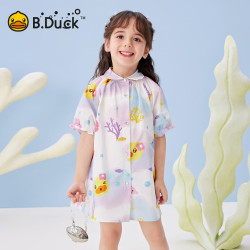 B.Duck 童装 女童连衣裙 夏季洋气公主裙纯棉夏装