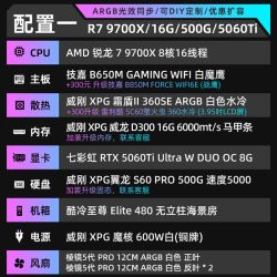 XPG 顺丰/免息R7 9800X3D/9700X+RTX5080/5070ti/5060白色海景房台式组装电脑主机电竞三角洲游戏整机