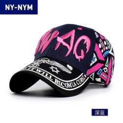 NY-NYM 新款遮阳防晒女绣花嘻哈棒球帽