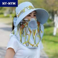 NY-NYM 春季新款韩版女遮阳护颈一体帽子