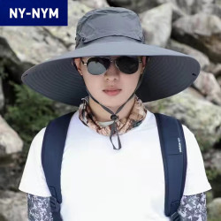 NY-NYM 新款防晒渔夫帽户外大沿遮阳透气
