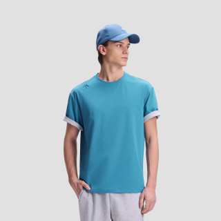 迪桑特 ESSENTIAL系列 男士短袖针织衫 深蓝色 2XL
