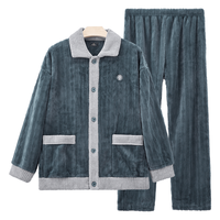 七匹狼 加绒加厚法兰绒 浅灰 XL 家居服套装