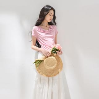 三彩 莱赛尔醋酸 荡领修身 女士T恤