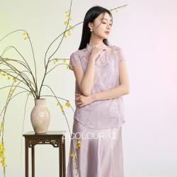 三彩 新中式提花 女士上衣