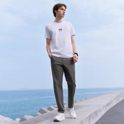 FILA 男装健身跑步运动T恤男士基础简约针织短袖衫