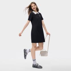 FILA 女装FUSION系列时尚宽松针织裙领口撞色POLO裙