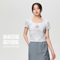 安踏 XRoxy联名短袖女夏季修身透气潮流t恤休闲运动短袖上衣