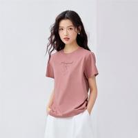 佐丹奴 女士纯棉圆领蝴蝶结印花短袖T恤