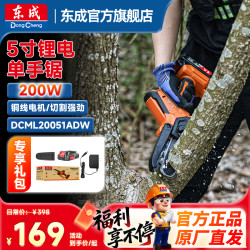 东成 单手锂电锯DCML20051 20V2.0Ah双电小型便携式修枝伐木锯电动