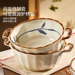 CERAMICS 双耳设计 陶瓷汤碗+大汤勺