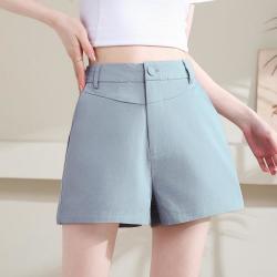 真维斯 高腰显瘦女式时尚直筒短裤半松紧腰头休闲短裤女纯棉百搭短裤女