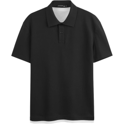 GXG 假两件翻领POLO衫 黑色 185/XXL 男士短袖