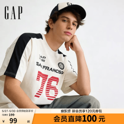 Gap 2026春季新款纯棉logo数字印花短袖 白色 2XL