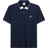 布克兄弟(BrooksBrothers)男士夏拼接领口设计感休闲polo衫 藏青色-4004 M