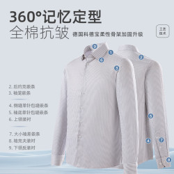 雅戈尔 VLTP119731DBY DP免烫 浅灰条纹 44码 男士长袖衬衫