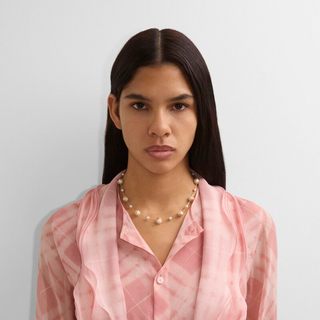 BURBERRY 马术骑士徽标Sphere珍珠项链