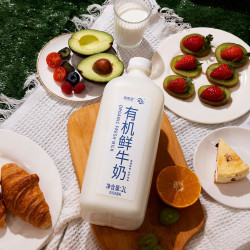 新希望 有机鲜牛奶 瓶装 低温纯牛奶 2L×12瓶