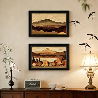 艾风格 美式中古风装饰画 E款 60*80cm 黑色边框
