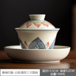 云聆清荷盖碗陶瓷茶具