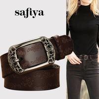 SAFIYA索菲娅 二层牛皮 针扣 女士皮带