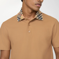 BURBERRY 【商务休闲】格纹领棉质短袖Polo衫男士 80959241