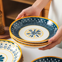 CERAMICS 北欧系列盘子   圆盘混装 4个 8英寸