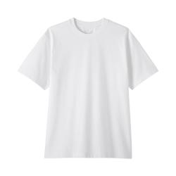 無印良品 MUJI 男式天竺织圆领短袖T恤 黑色 L
