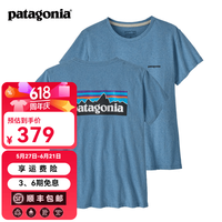 Patagonia 女士户外舒适吸湿经典P-6 Logo棉混纺短袖T恤 Responsibili 37567 SHRB S 157/170