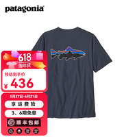 Patagonia 男士经典p-6飞鱼LOGO棉质短袖T恤 37846