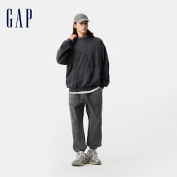 Gap 男装秋季款微弹中腰柔软松紧休闲直筒束脚牛仔裤长裤720846 灰色 S (165/76A)