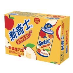 屈臣氏 新奇士苹果醋汽水 200ml*24罐